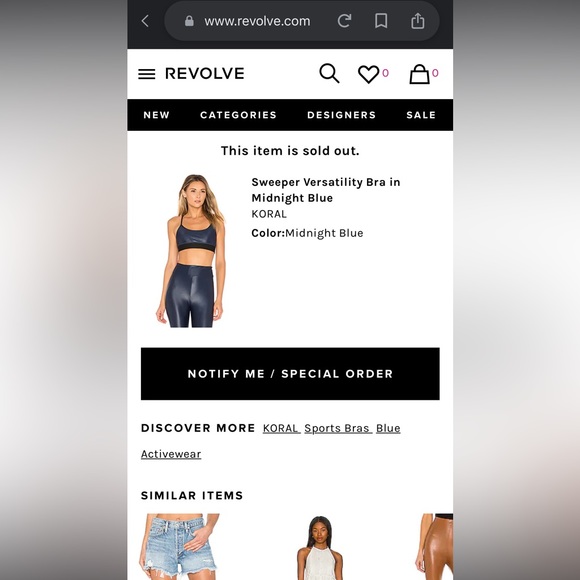 NWOT Revolve Koral Sweeper Iridescente Sports Bra in Auralite (Disco Blue) Large - Picture 14 of 15